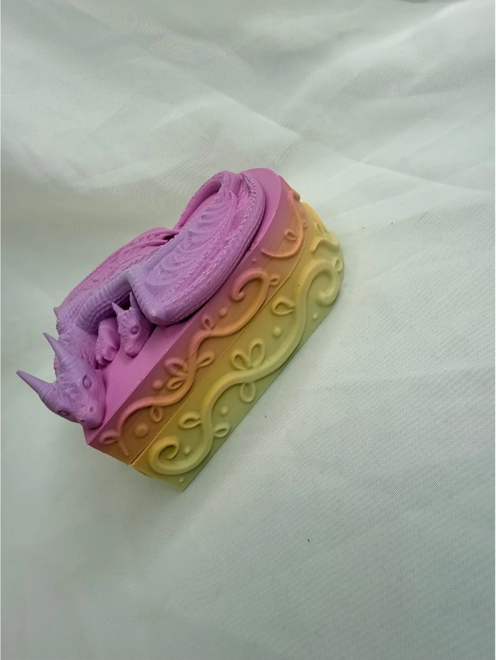 Sweet Pink Heart Dragon Dice & Treasure Box 3D Printed D&D